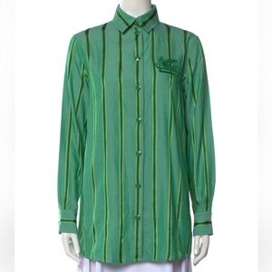ETRO green stripe shirt